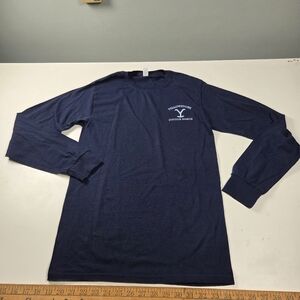 Yellowstone Dutton Ranch Navy Blue Long Sleeve T-Shirt Size Small Preowned